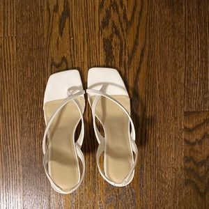 Guess white strappy sandals